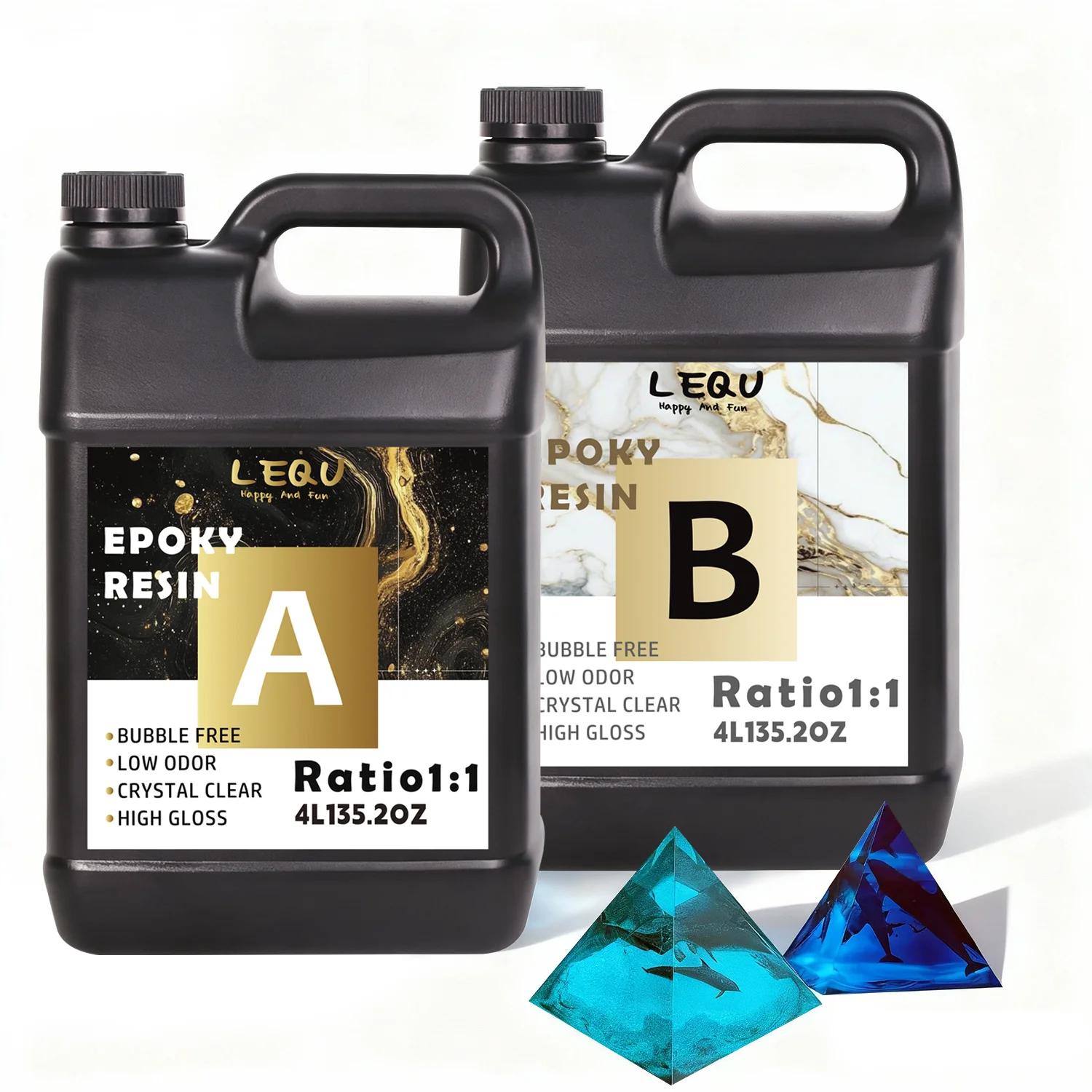 LEQU 8000MLUltra-Clear Epoxy Resin Kit - High Gloss, Bubble-Free, Quick Setting. Perfect for DIY Crafting Jewelry, River Tables, Molds, Resin Art Projects, And Special Anniversary Handmade Gifts