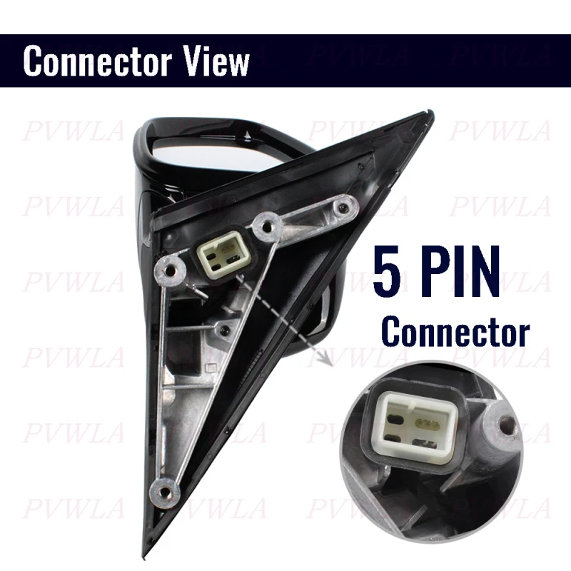 BMW 5시리즈 G30/G38 520 530 540 2017-2022 차량용 5핀 블랙 도색 사각지대 전동 접이식 사이드미러 어셈블리