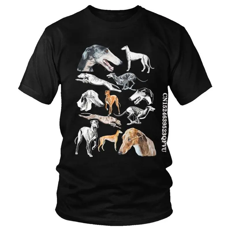 Male Greyhound Dog T Shirts Graphic Pet Whippet Sighthound Lover Tshirt Cool T Shirt Cotton Oversized Tee Tops EMO Men