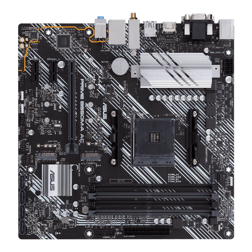 Imagem -05 - Placa-mãe Asus Prime B550m-a ac Suporte Am4 Ryzen 5900x 3900x Ryzen 5800x3d Ryzen 5600x Cpu Amd B550 Ddr4 Hdmi Atx