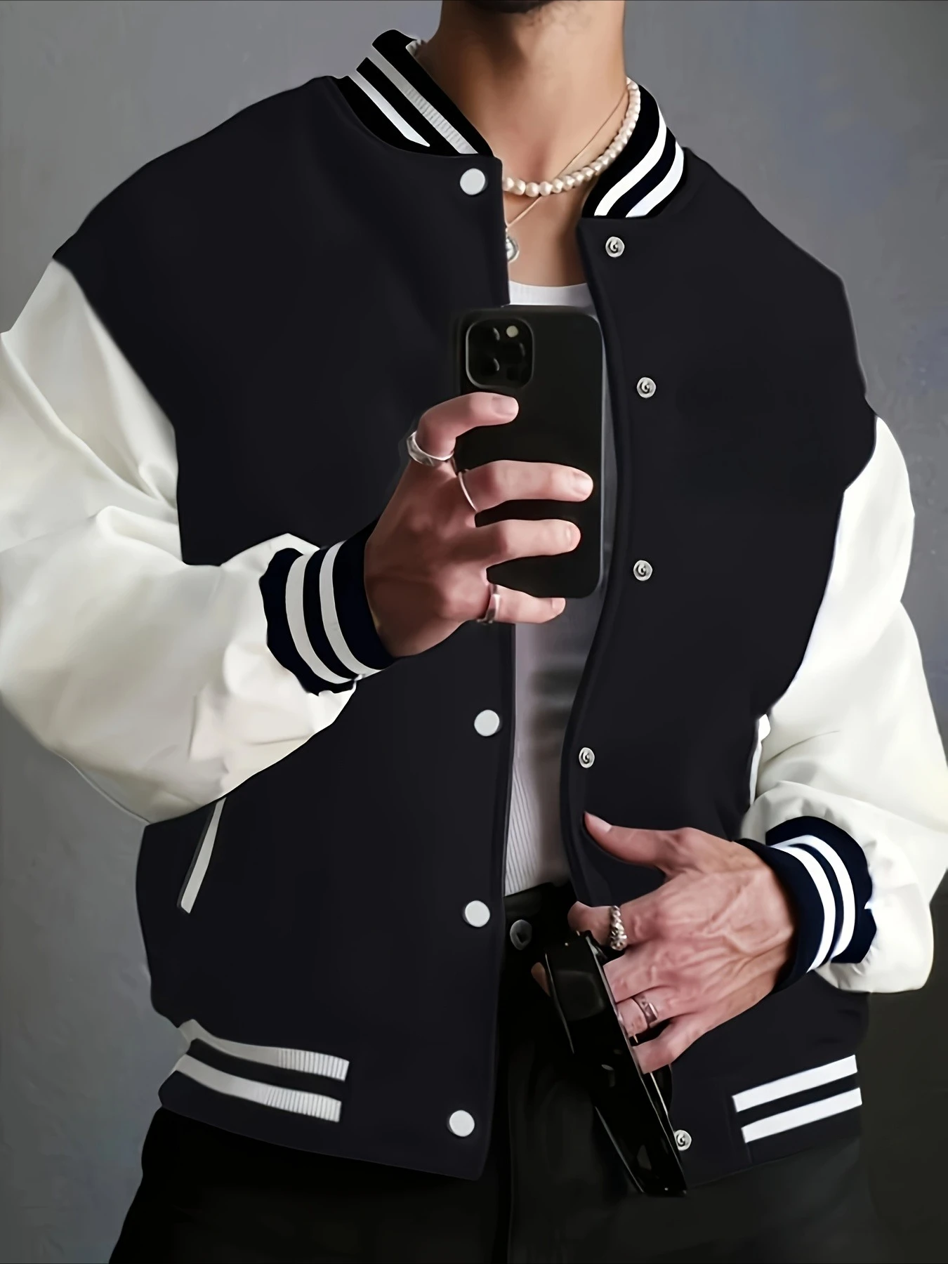 

American Retro Heavyweight Personalized Solid Color Men's Autumn and Winter Baseball Jacket Men's and Women's Sports Jacket