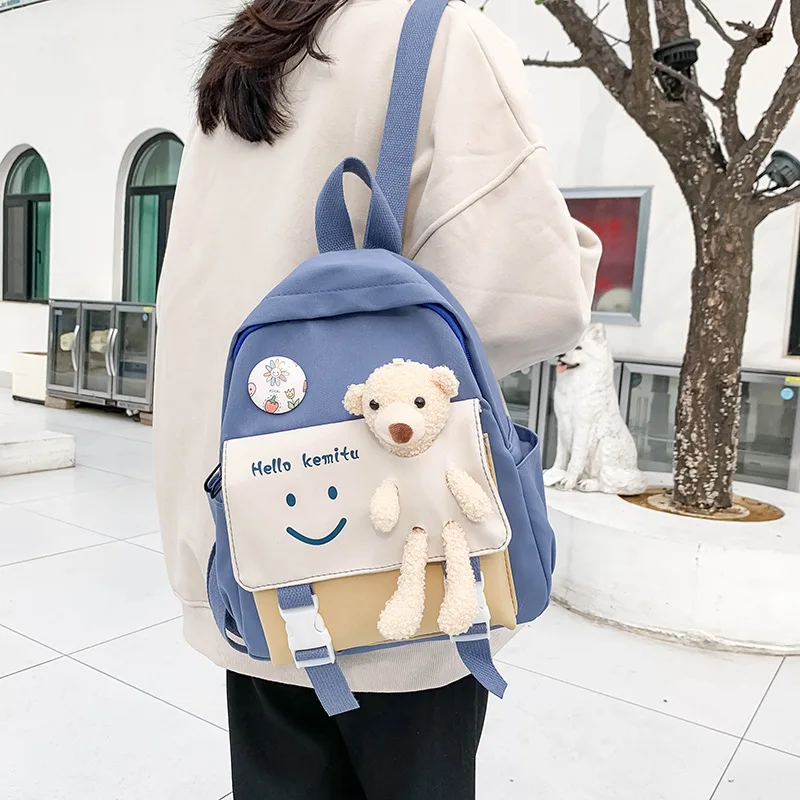 Mochila de oso con nombre personalizado para niños y niñas, mochila escolar ligera de dibujos animados para jardín de infantes, regalo para el Día de los niños