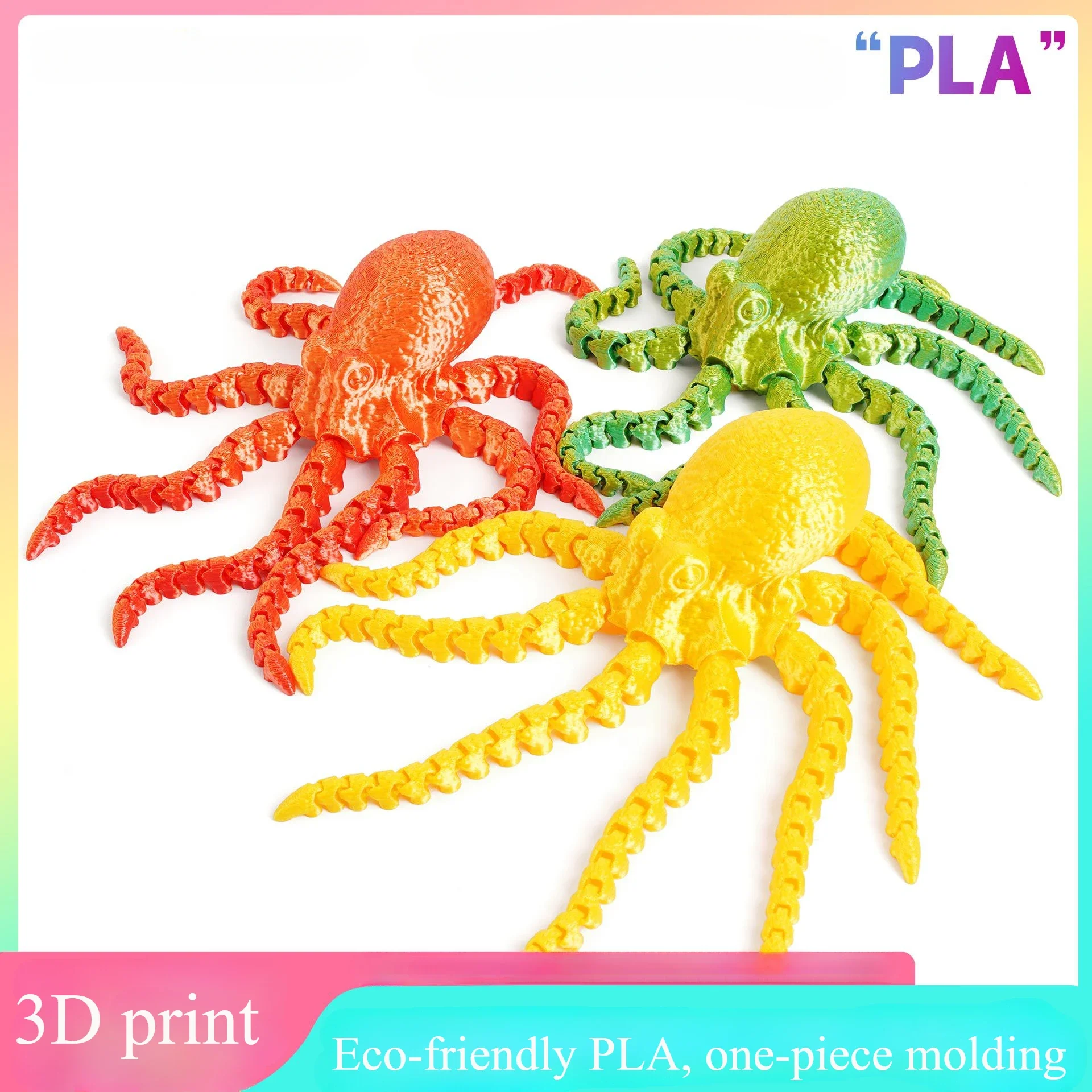 17/27CM 3D Printed Octopus Figurine with Flexible Joints For Home Office Desk Decor, Ocean Animal Table Ornament Ideal Gift Toy