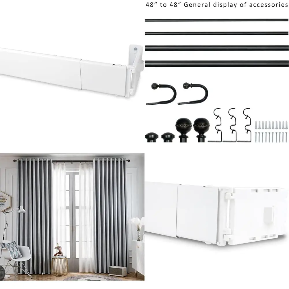 ديكور قضيب A&F - قضيب ستارة بجيب عريض 2.5 بوصة لنوافذ مقاس 18 إلى 28 بوصة