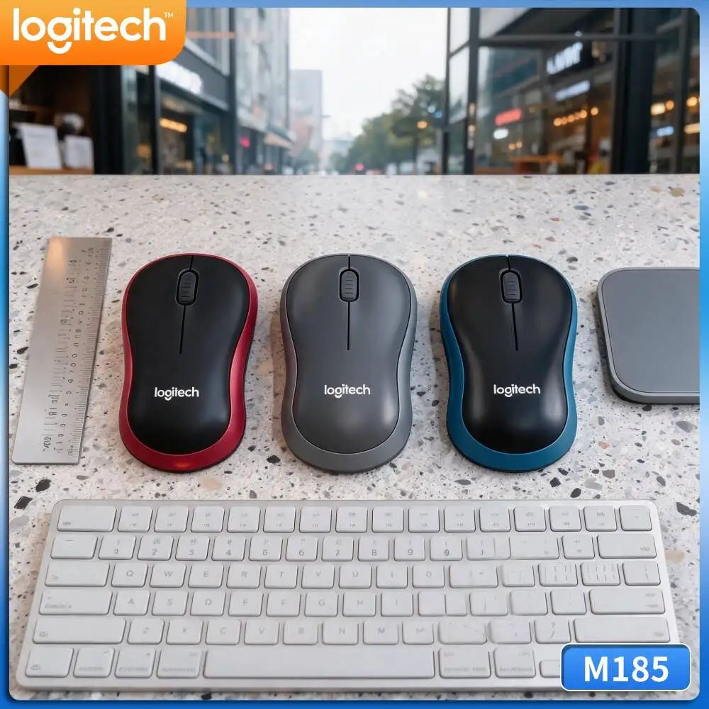 Logitech M185 Receiver-Mini Mouse 1000 DPI Precise Control 10m Range 12-Month Battery Auto-Sleep Energy-Saving Tool