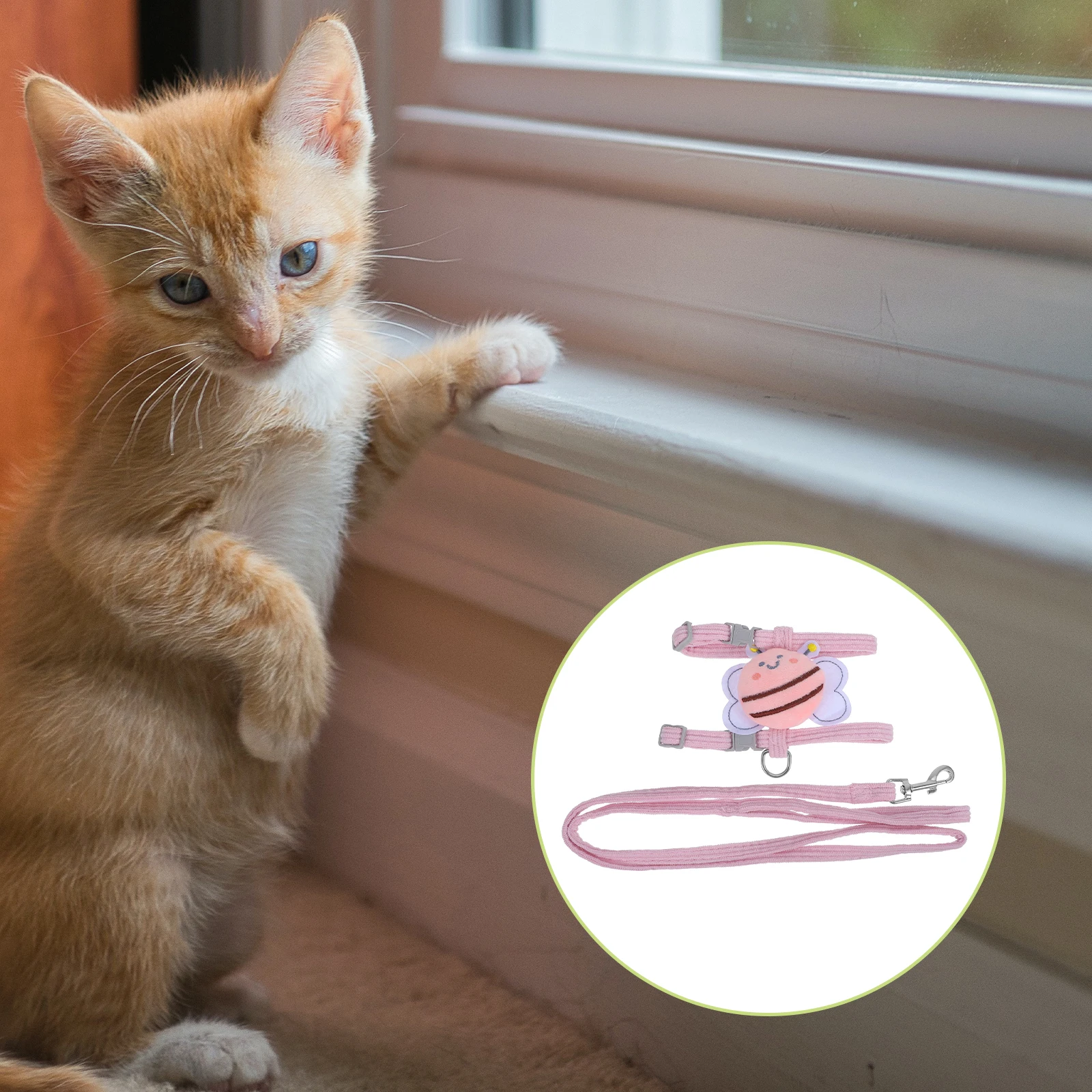

Cat Leash Decorative Puppy Harness Dog Small and for Cats Vest Convenient Walking