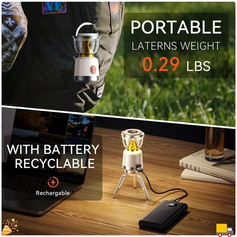 Ultraheldere LED-kampeerlamp met lange batterijduur, ideaal perfect voor buitenkamperen en tentsfeerverlichting