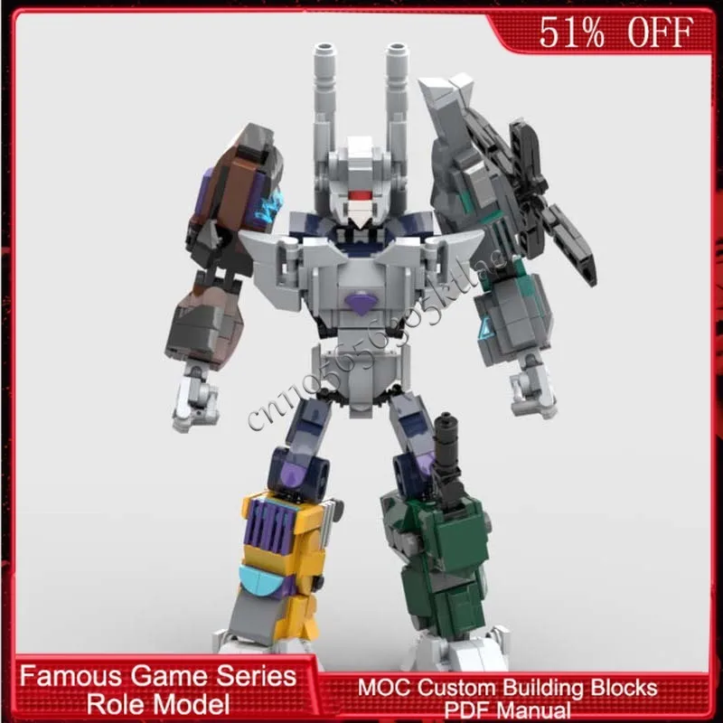 

581 деталей Brickheadz Bruticus MOC: Модульный конструктор для детей, креативный дизайн, простой сборка, игрушка для мальчиков, подарок на Рождество