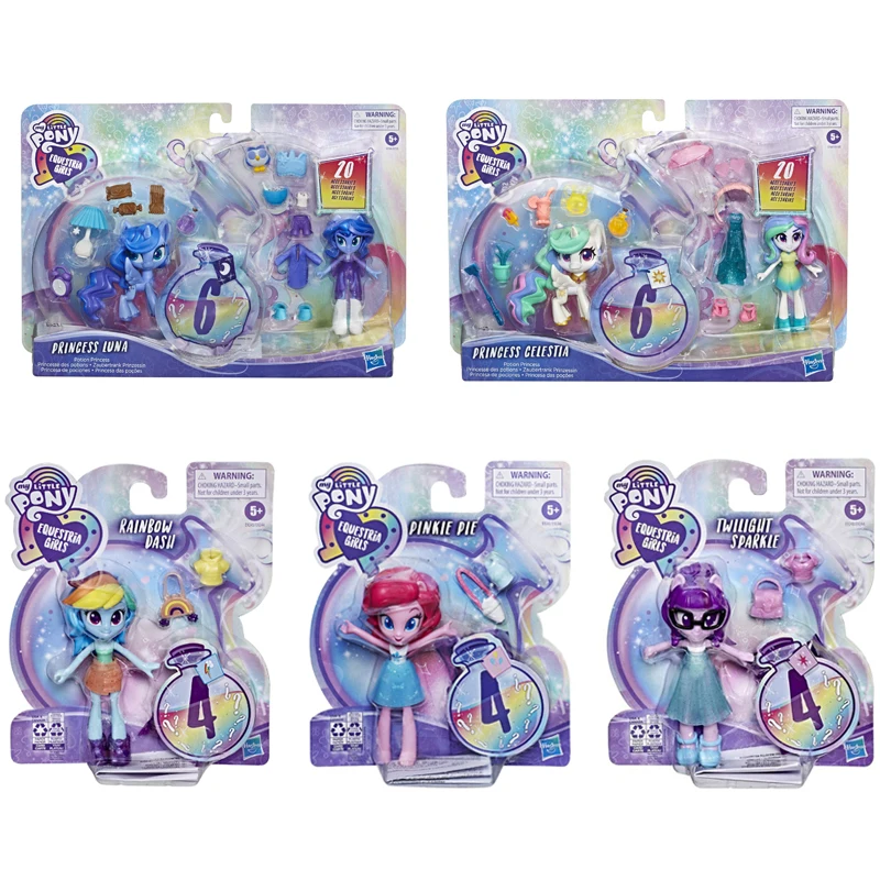 My Little Pony Equestria Girls Potion Princess Luna Celestia Rainbow Dash Pinkie Pie Twilight Sparkle  3-Inch Mini Doll Figure