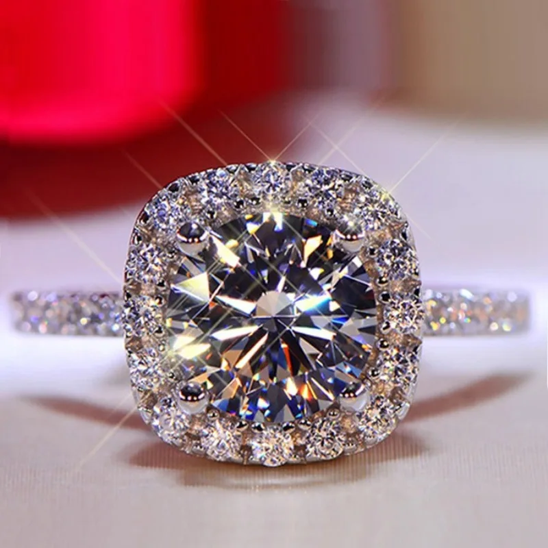 Hot Sale Jewelry Hot Sale Eight Hearts and Eight Arrows Simulation Zircon Engagement Ring