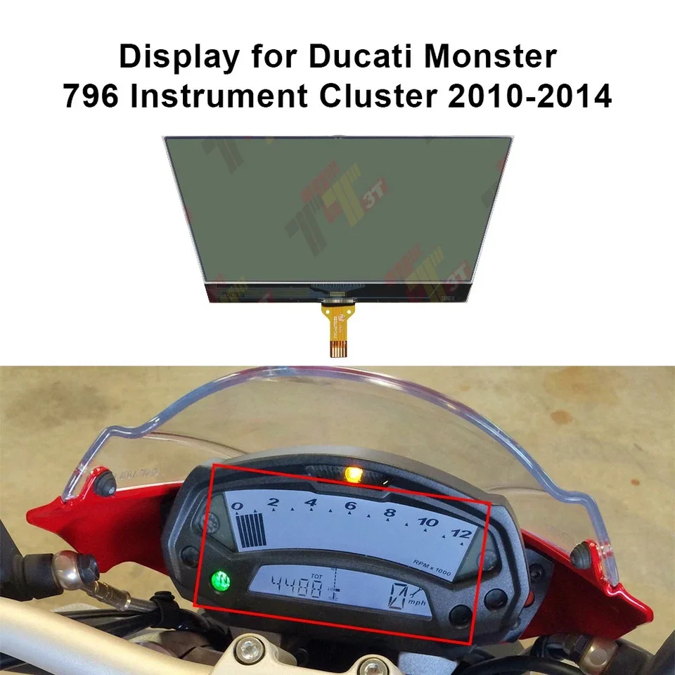 Display for Ducati Monster 696, 795, 796 and 1100 Instrument Cluster Repair COG-VLIT1319-01, 550786