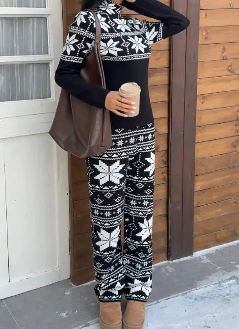 2025 automne/hiver nouvelle mode féminine décontracté à manches longues T-shirt et pantalon ensemble vêtements pour femmes