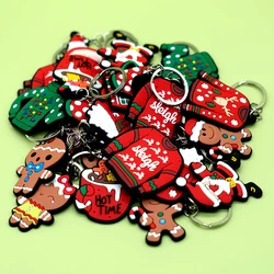 1-100PCS Christmas Style Keychain Santa Claus Key Holder Festive Women Men Keyring Christmas Family Gift Car Key Accessories