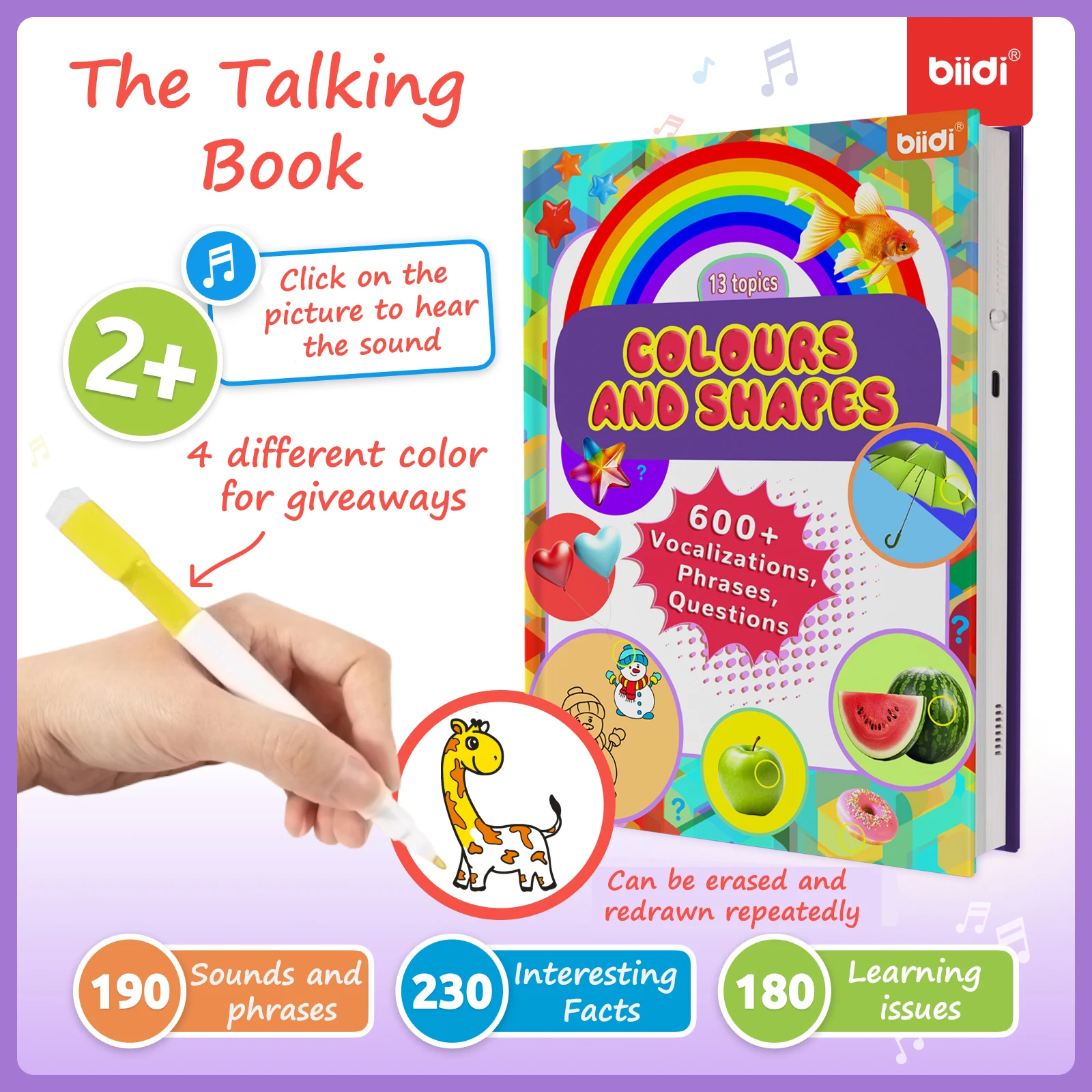 

biidi English Finger Touch Interactive Learning Language Electronic Book Children Early-education Toy Kids Reading Talking Books