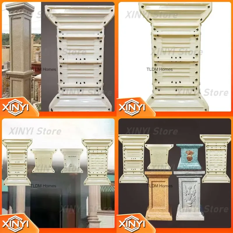 Corner Column Pier Gate Roman Column Foot Base Chinese Square Pier Mold Cement Balcony Railing Building Mold for Construction