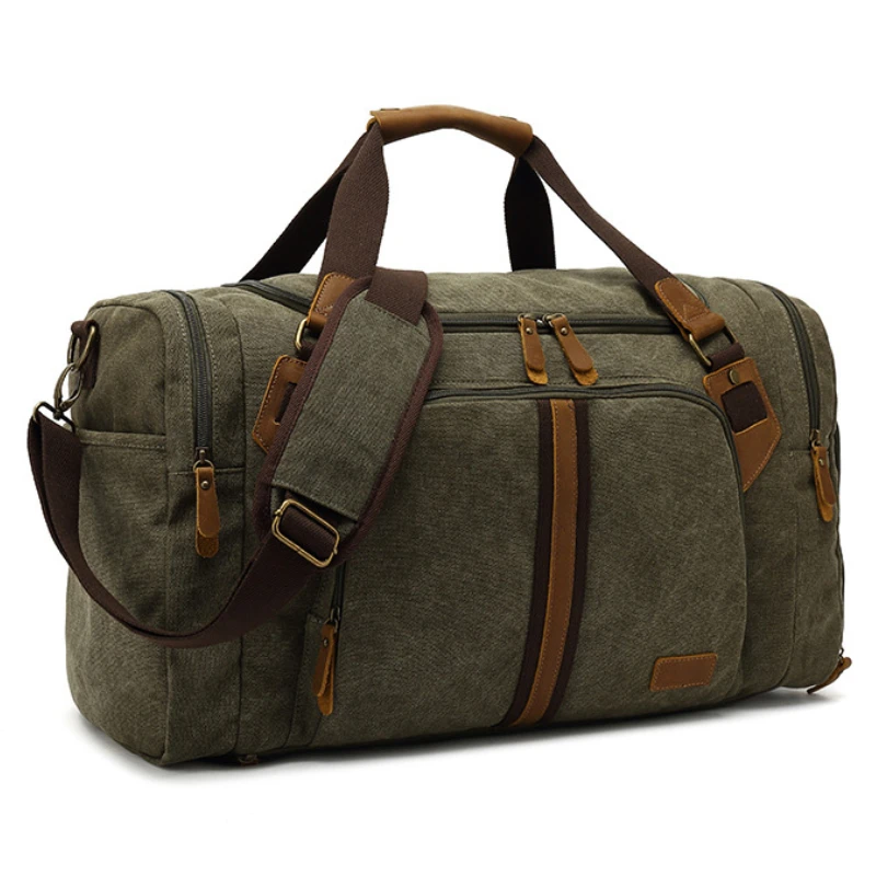 

Canvas Duffle Bag for Travel Waterproof Weekender Bag Large Carry on Deffel Bag Expandable Weekend Overnight Bag