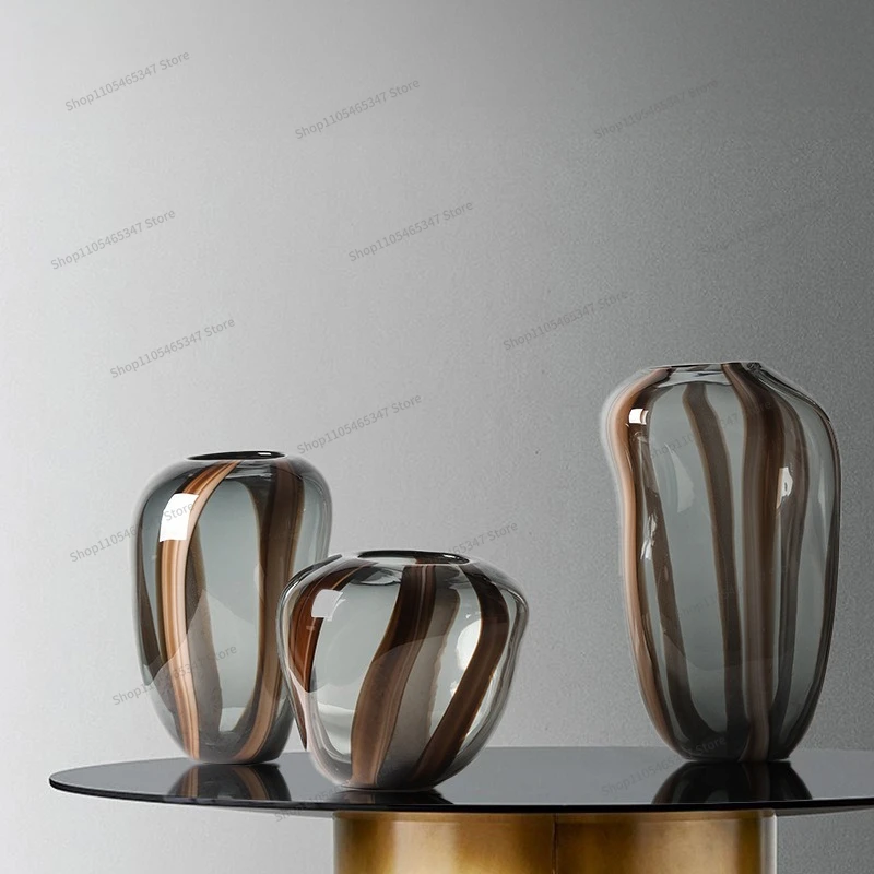 For Colored Stripes, Special-shaped Hydroponic Glass Vase, Flower Ornament