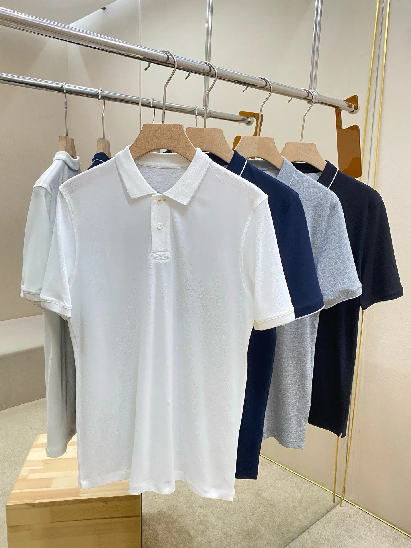 BC old money wind summer pearl cotton lapel collar T-shirt men's casual short-sleeved polo shirt