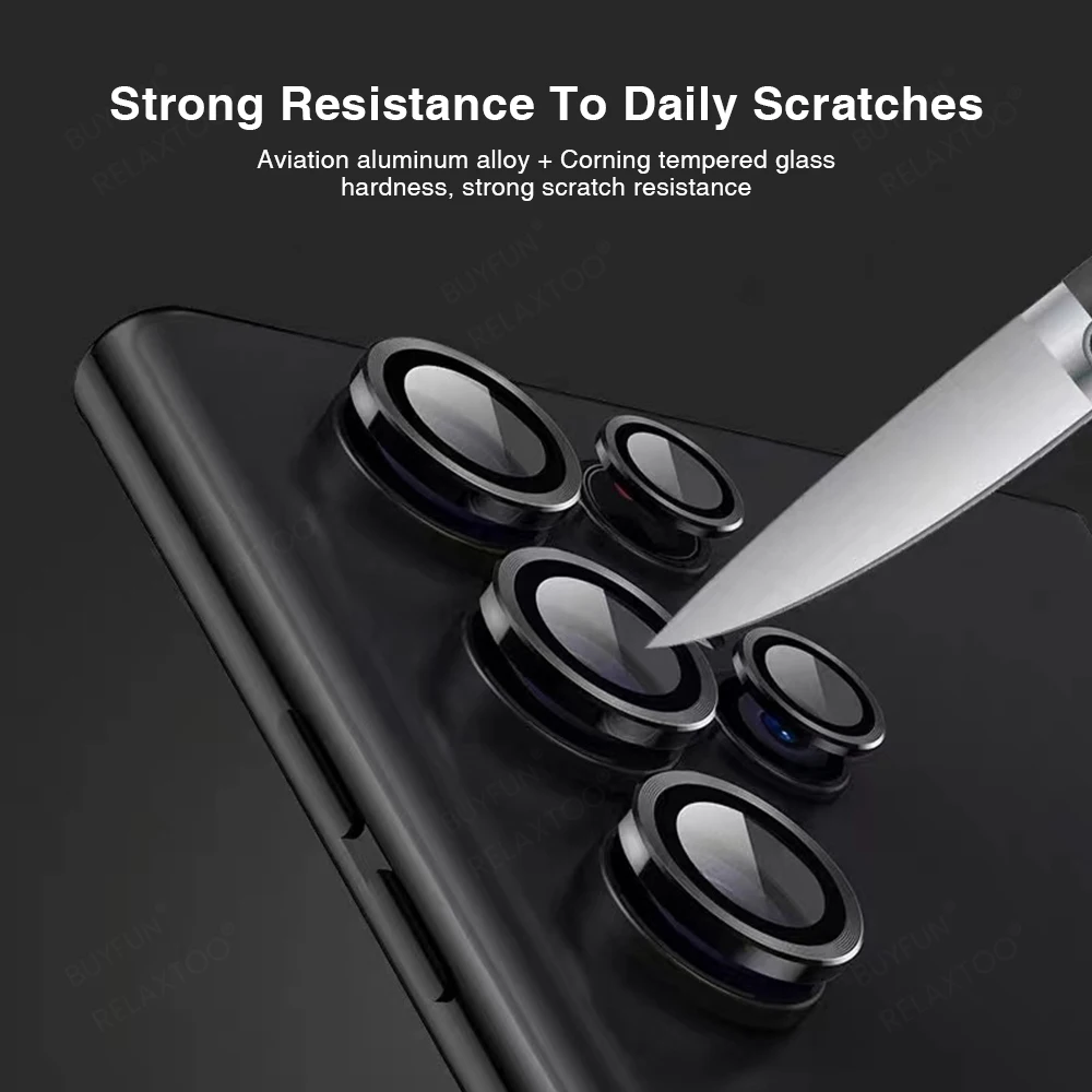 For Samsung Galaxy S24 S23 S22 Ultra Metal frame lens film sansungS23 Common eagle glasses head ring samsun S23 S24plus Len ring