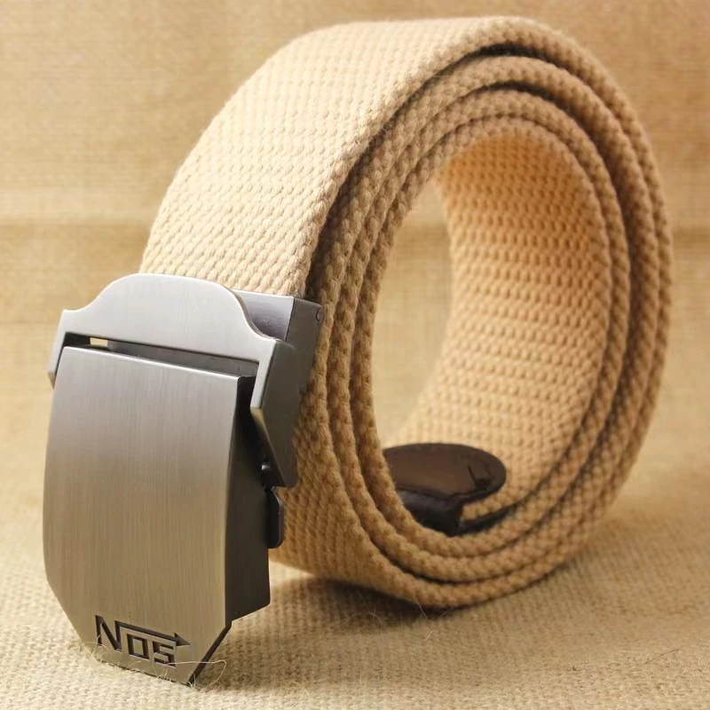 Hot male tactical belt Top quality 4 mm thick 3.5 cm wide casual canvas belt Outdoor For men Automatic buckle Belt - intl