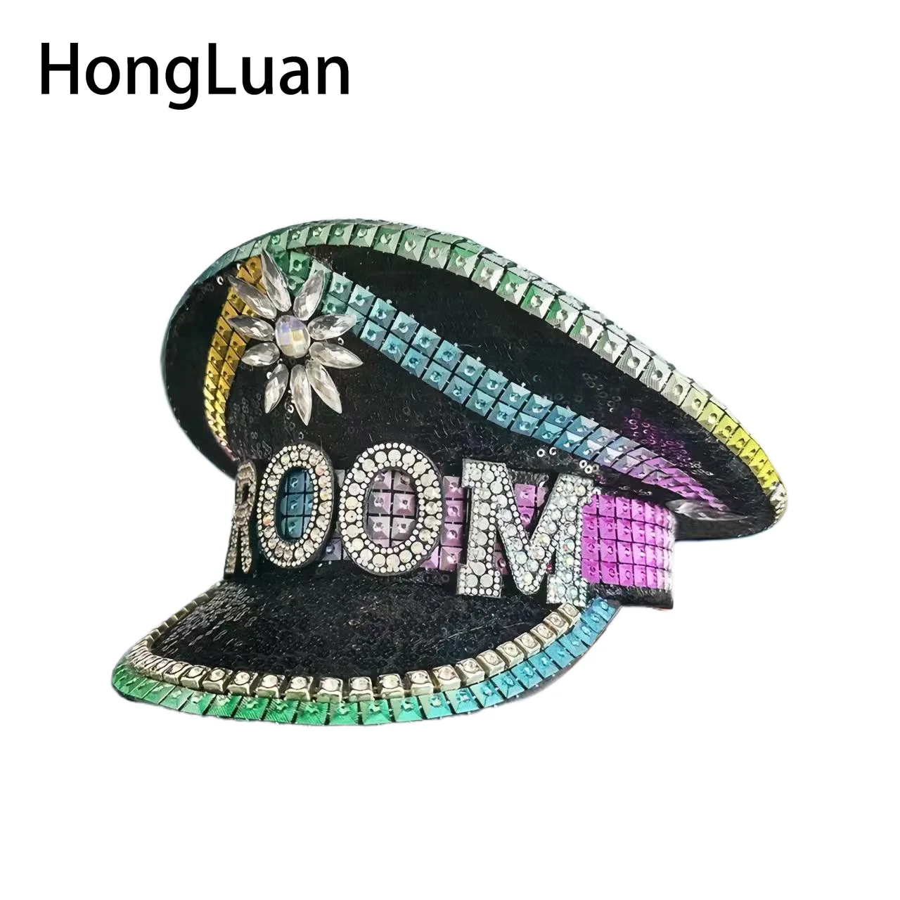 Luxury Gay GROOM Steampunk Captain Hat Rhinestone Halloween Party Music Women Mens Halloween Carnival Ben Mardi Gras Hat