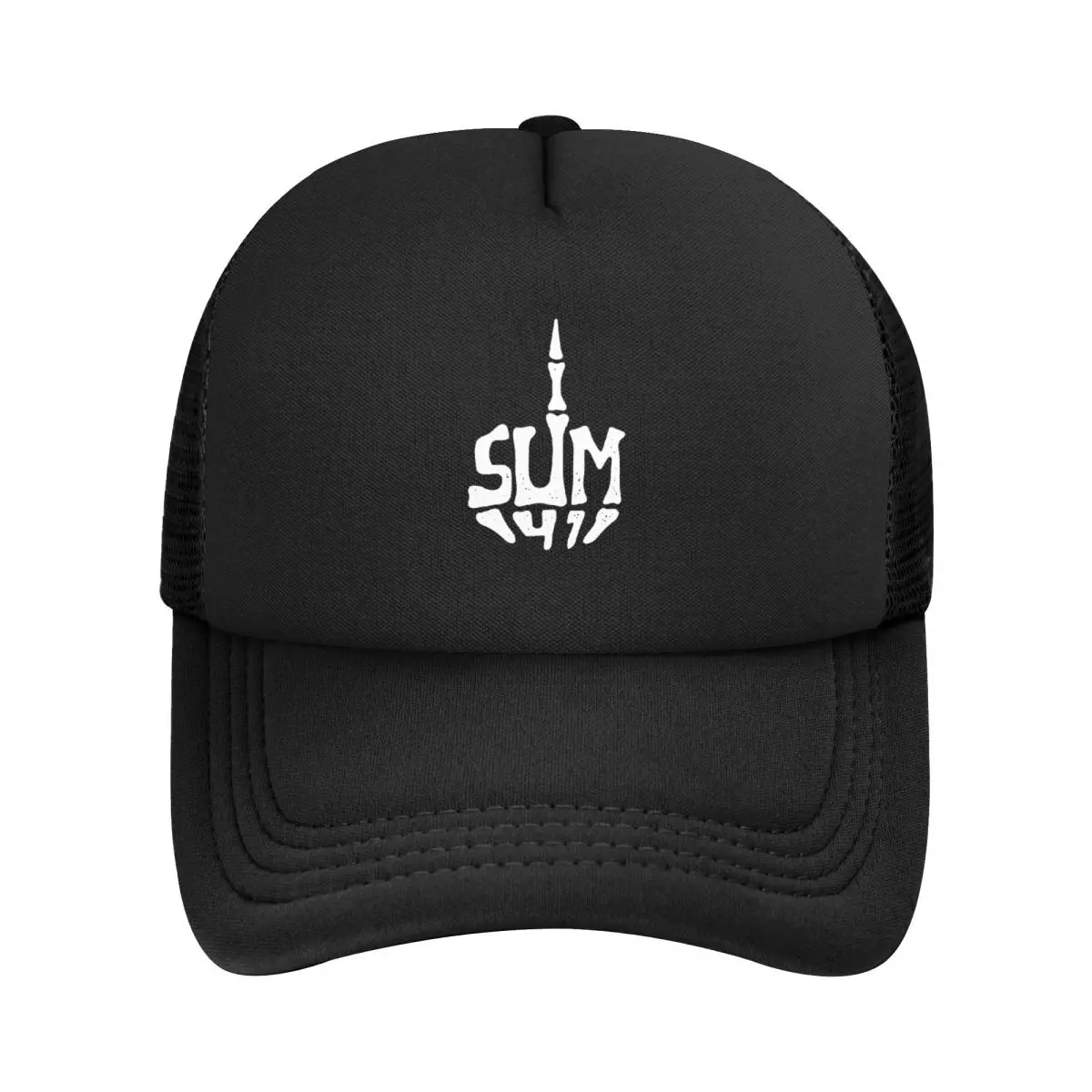 Unisex Sum 41 Rock Band Trucker Hats Fashion Mesh Baseball Caps Polyester Hat Trucker Worker Cap Adjustable Golf Hats Summer