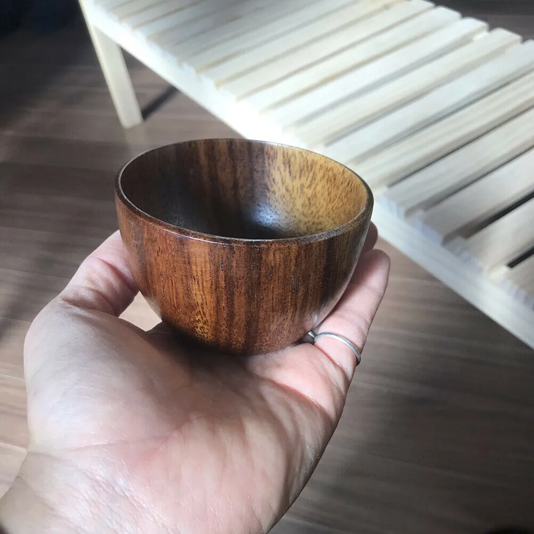 Acacia Wooden Bowl Japanese Style Wood Rice Soup Bowl Salad Ramen Bowl Food Container Small Bowl For Kids Tableware