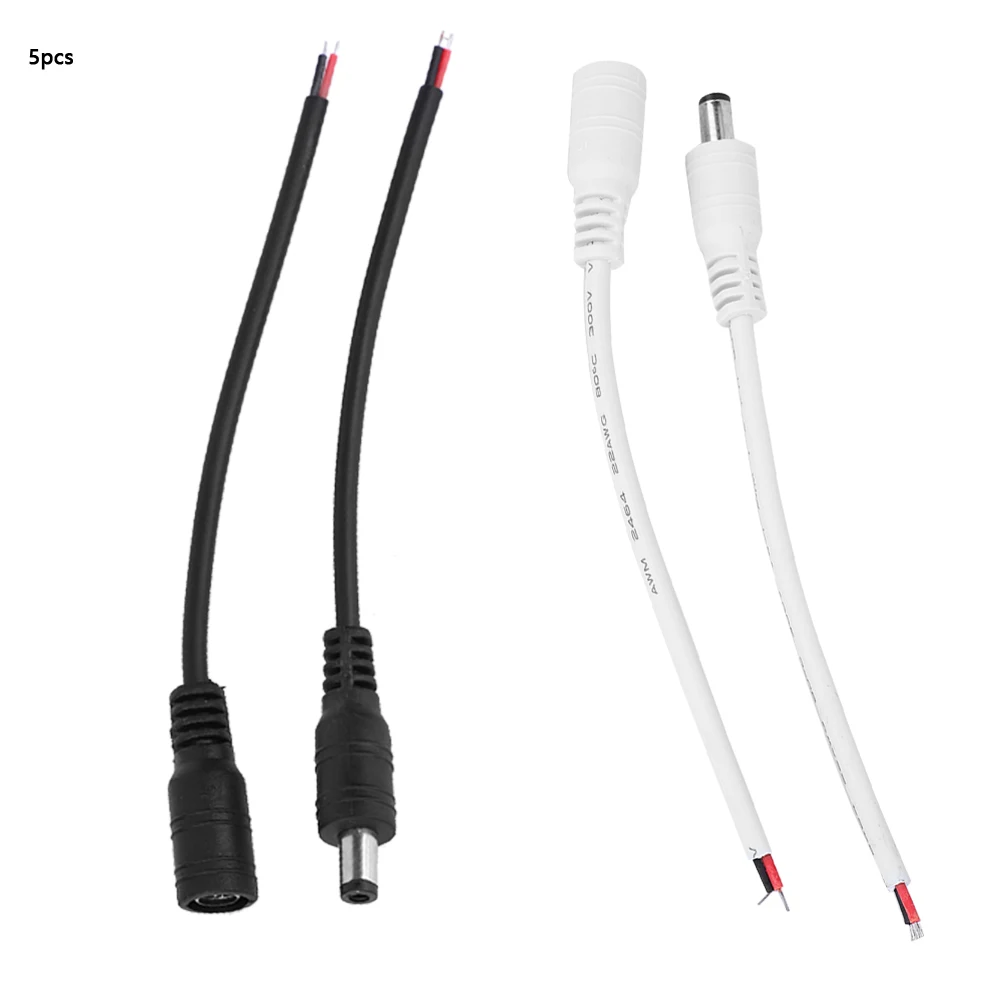 Power Jack Black And White Stable Safe Male Female Connector Digital Products Small Appliances For LED Strip Light CCTV Camera