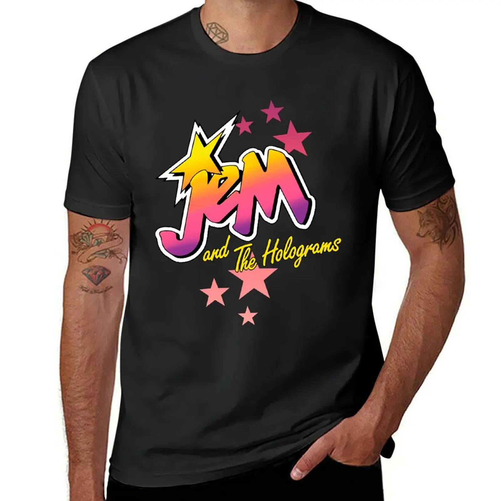 Jem and The holograms logo T-Shirt cute clothes blanks Short sleeve tee for a boy sweat shirts, men