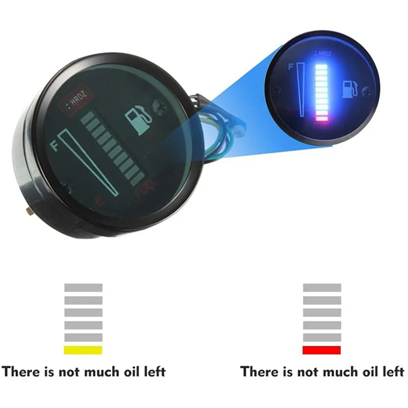 

4X 24V 2 Inch 52Mm Universal Car Motorcycle Fuel Level Meter Gauge LED Light Display Fuel Tank Gauge Boat Truck RV