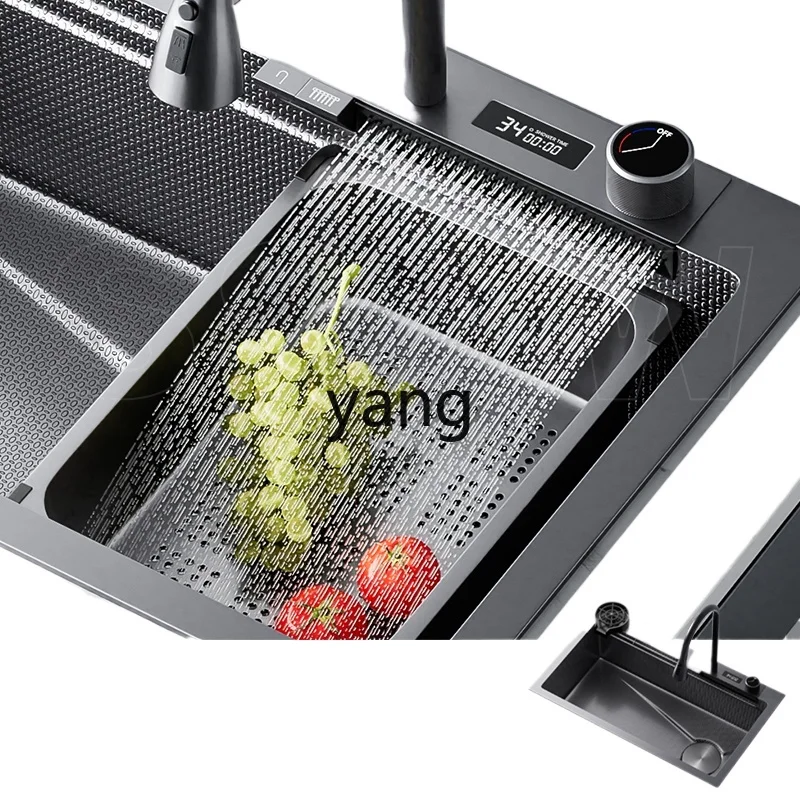 LH household millet embossed single slot nano kitchen vegetable washing thickened digital display dishwashing sink