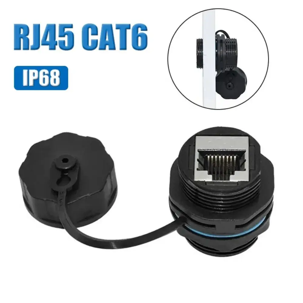 Tight Sealing Ring RJ45 Network Waterproof Connector Anti-corrosion Durable Cat6 Ethernet LAN Cable Male To Female Dustproof