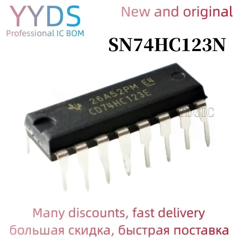 5PCS  SN74HC123N DIP16 74HC123 DIP HD74HC123AP MM74HC123AN 74HC123 DIP-16