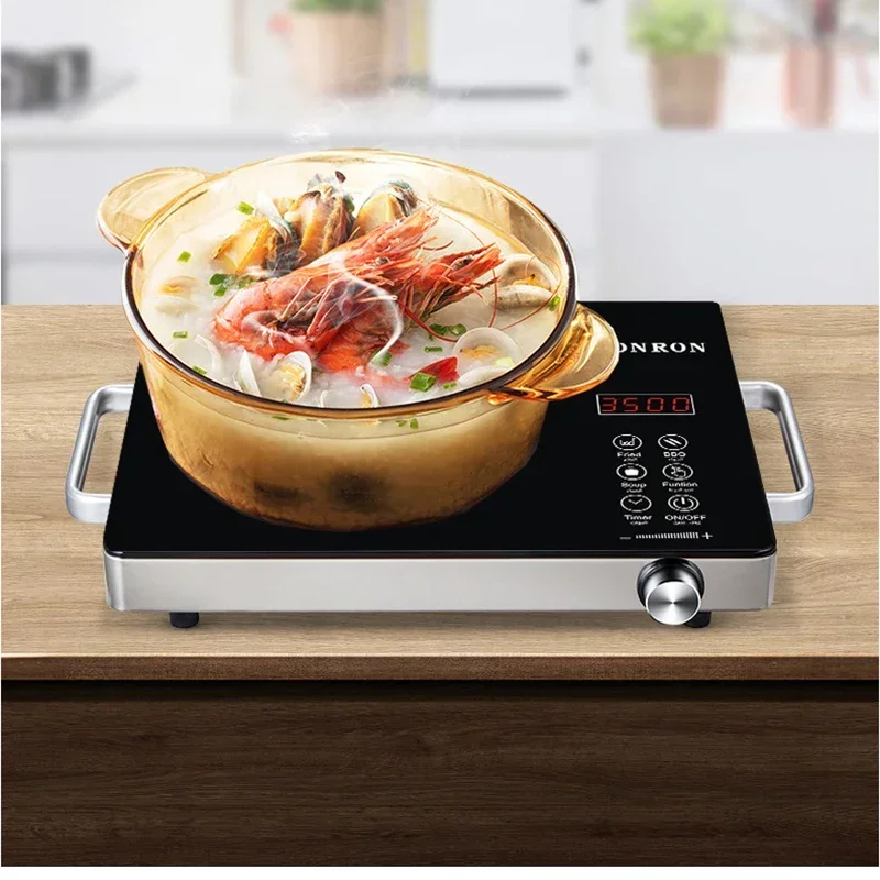 Cuisinière à induction intelligente, cuisinière en céramique, étanche, température réglable, cuisinière à ondes lumineuses électromagnétiques