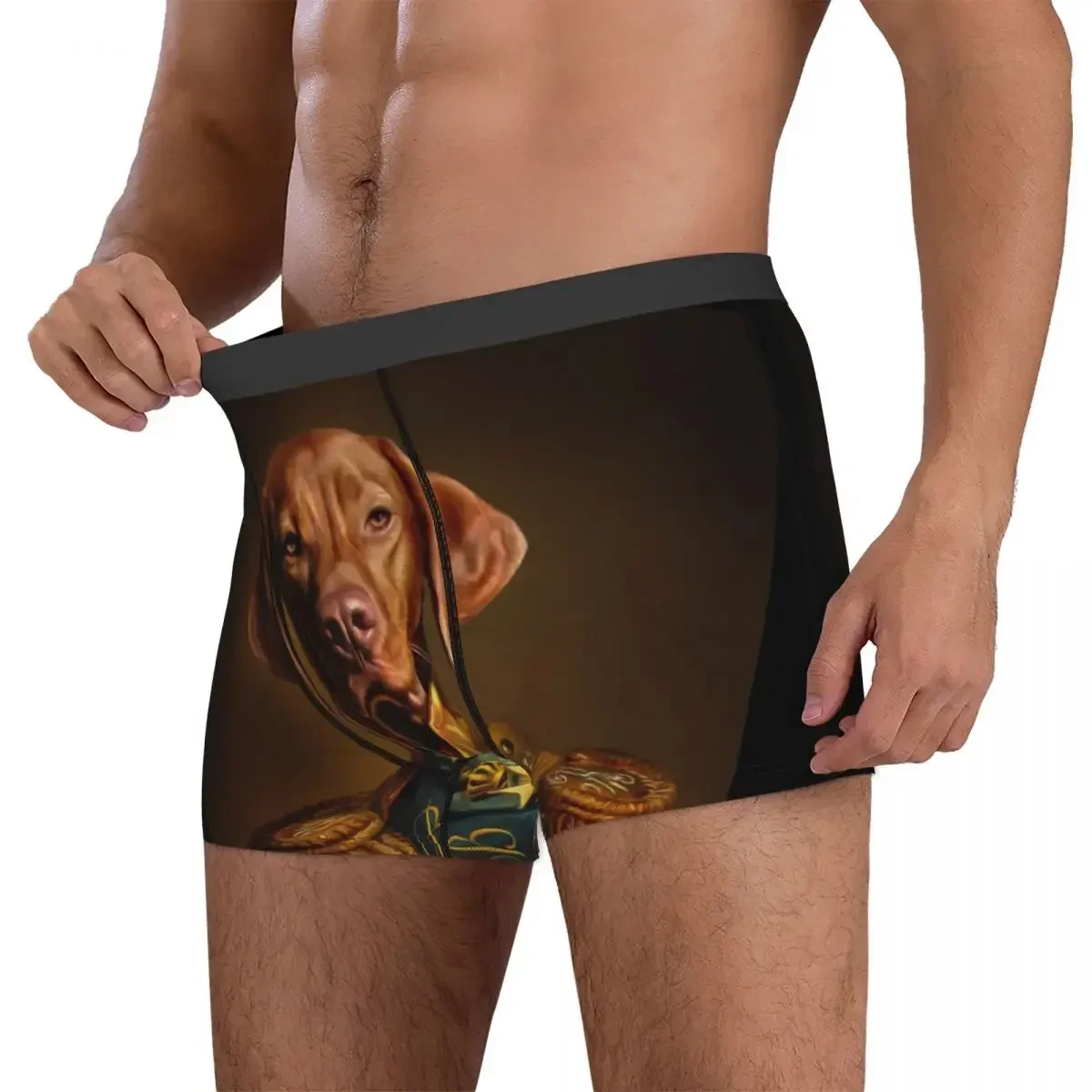 Boxer Underpants Shorts Bertie The Hungarian Vizsla - Dog Portrait Panties Men's Comfortable Underwear For Homme Man Boyfriend