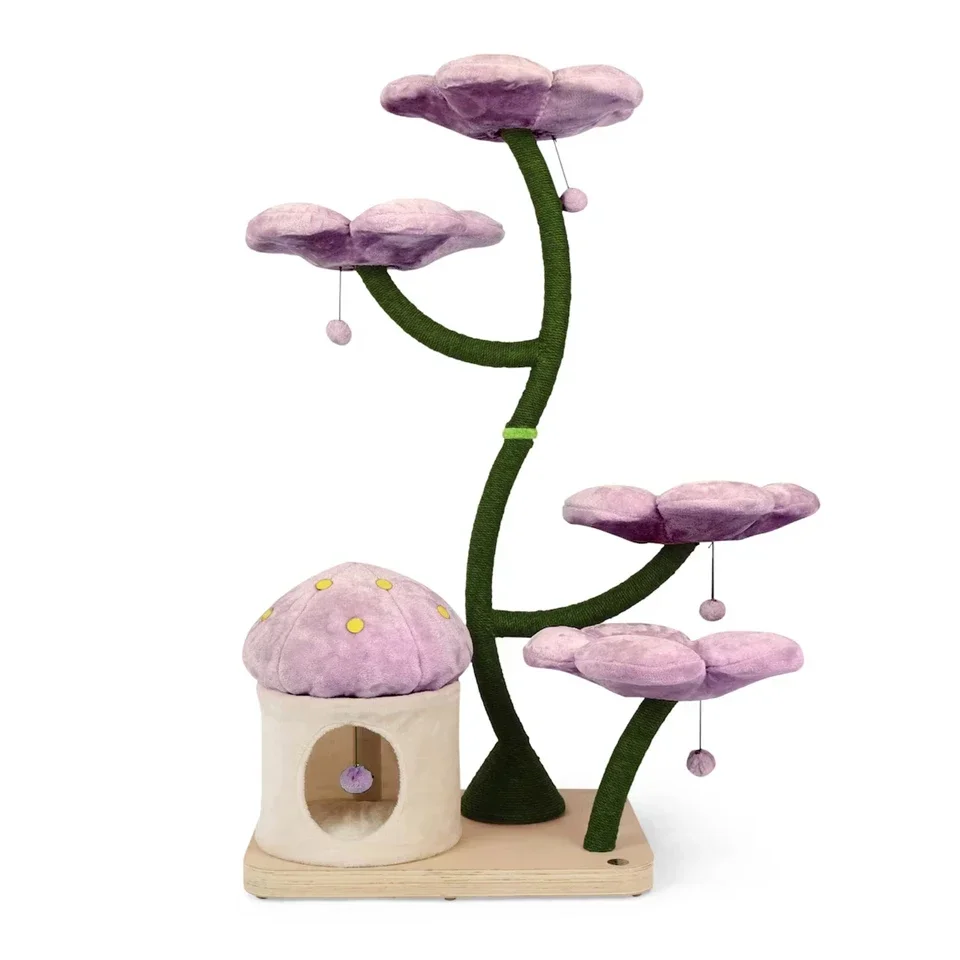 XIANGLONG Factory Supply Modern Luxury Wood Cat Condo New Design Flower Cat Tree Gift Cat Furniture