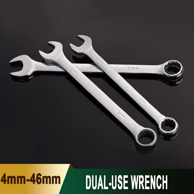 Metric Combination Ring Open End Spanner Wrench 4/5/6/ 7/ 8/9/10/11/ 12/ 13/ 14/ 15/ 16/ 17/ 18/ 19/ 20/21/22/23/24/27/30~46mm