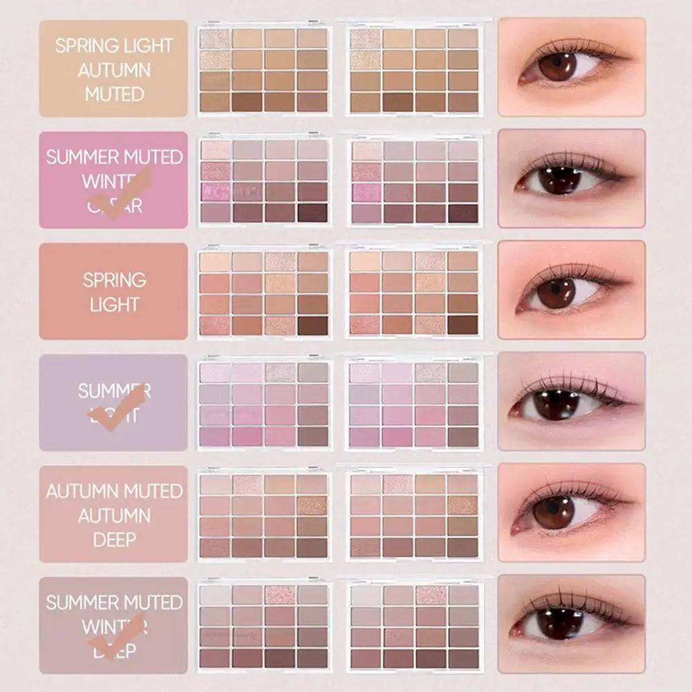 Paleta de Sombra Perolado Matte Coreana, Maquiagem Longa Baixa, Saturação de Olhos Castanhos Duradoura, Saturação de Olhos, 16 Cores, Gl K4E8