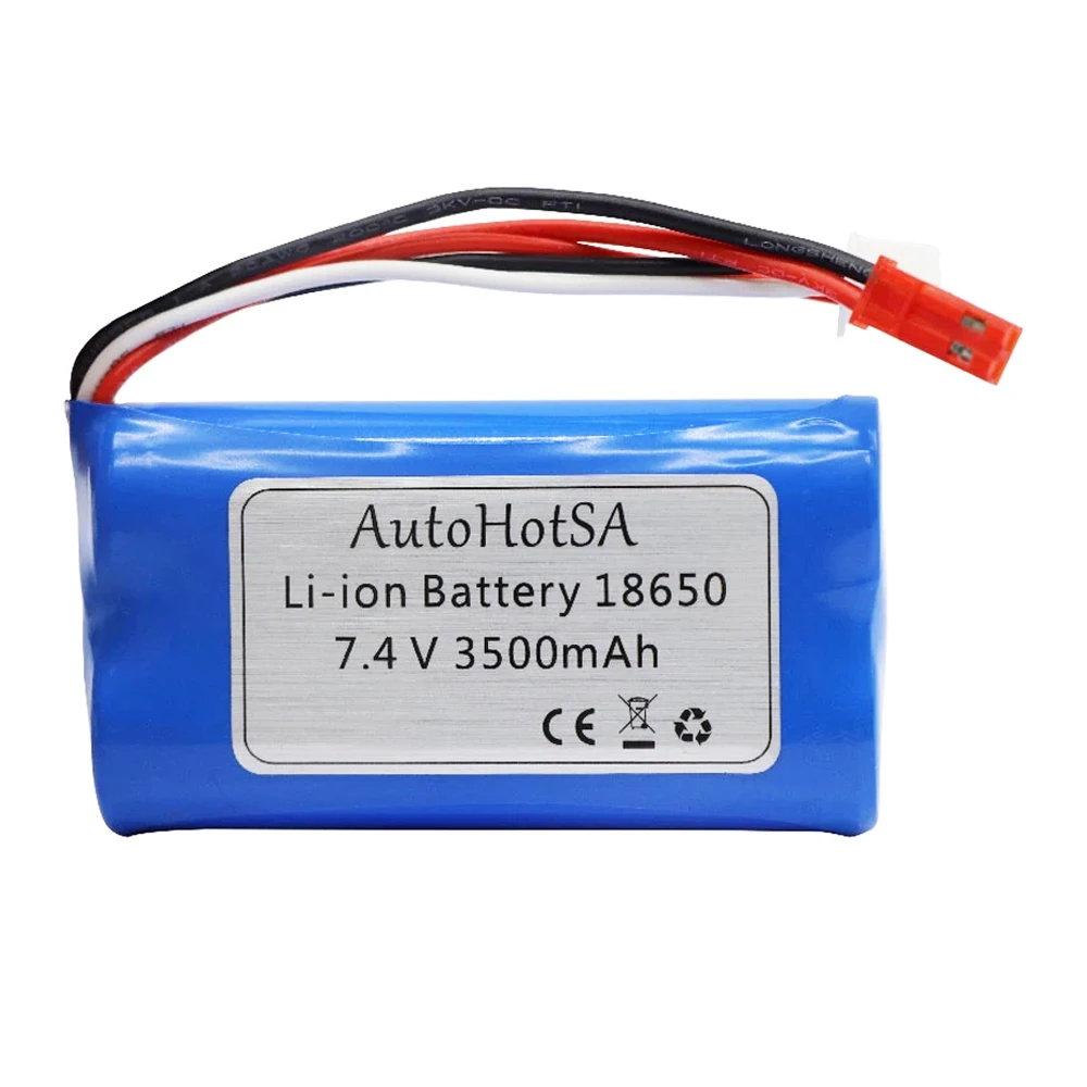 7.4V 3500mAh Lipo Battery and Charger For UD1601 UD1602 SG1603 SG1604 Rc Boats Tanks Drones Parts 7.4V 2S 18650 Battery JST plug