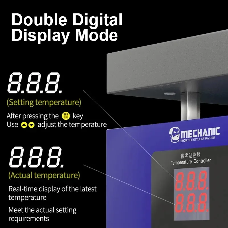 MECHANIC HT-10 Heating Table Intelligent Constant Temperature Double Digital Display For Repairing LED Lamp Of Mobile Phone PCB