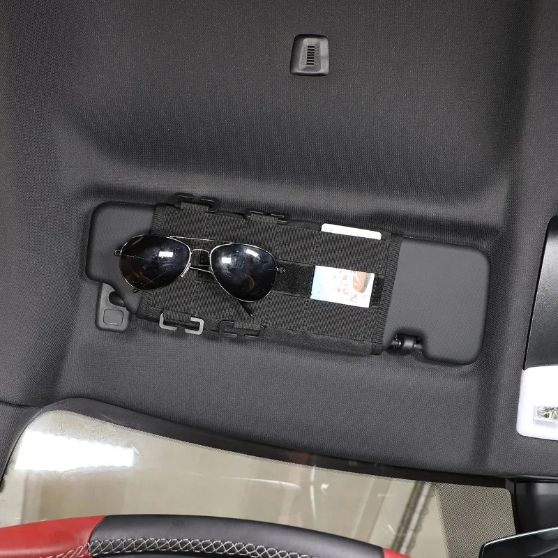 

For Toyota Supra A90 2019-26 Oxford cloth Black Car Sun Visor Organizer Panel Multi-pocket Storage Bag Interior Car Accessories