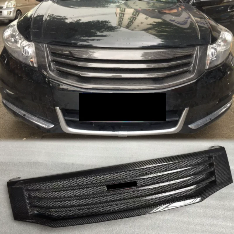

Решетка из углеродного волокна для Honda Accord 8th 08-13, модифицированная решетка переднего бампера, сетка для корпуса радиатора, комплект автомобильных аксессуаров