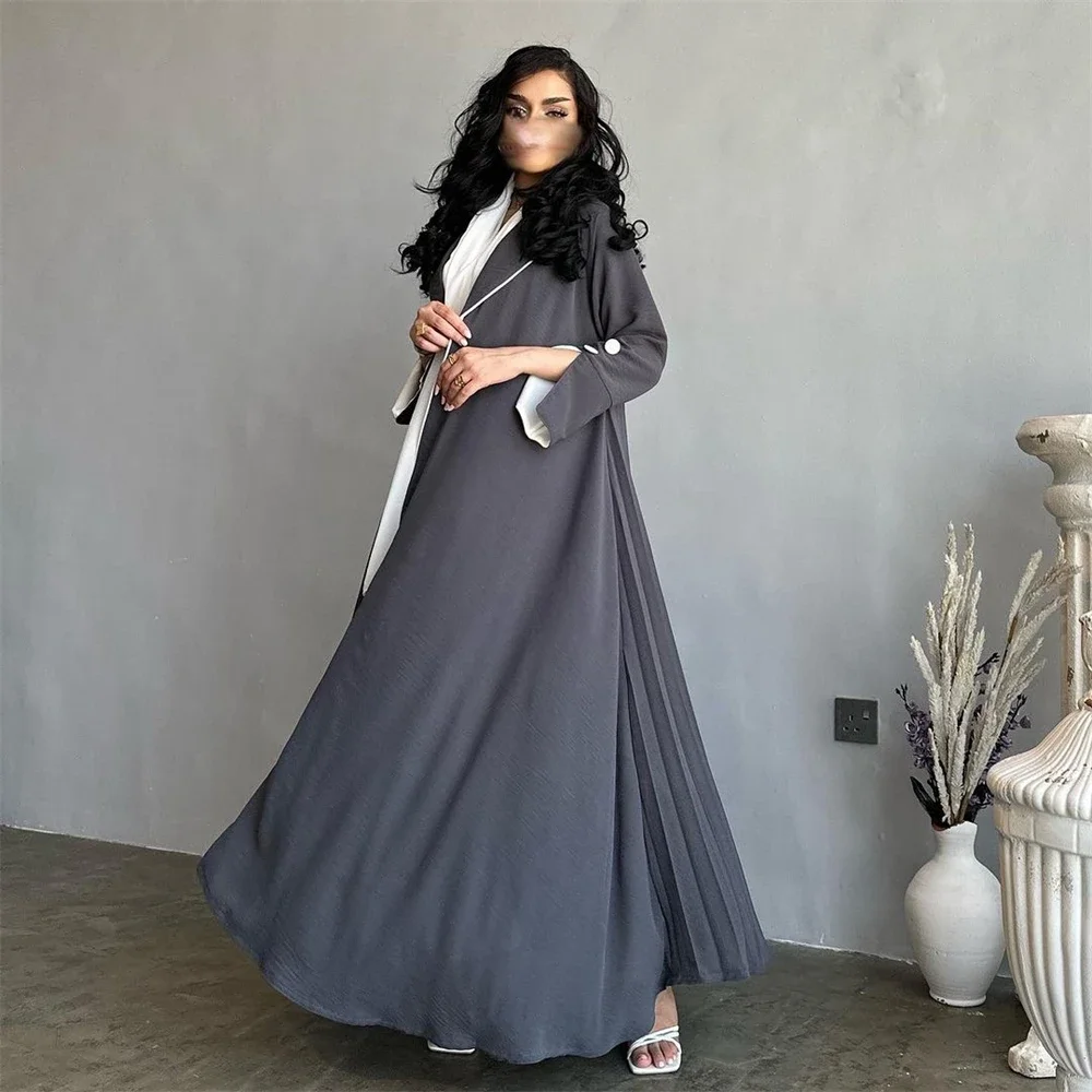 Eid Muslim Dress Women Kimono Cardigan Open Abaya Marocain Jalabiya Turkey Robe Dubai Abayas Islam Clothing Kaftan Kebaya Gown