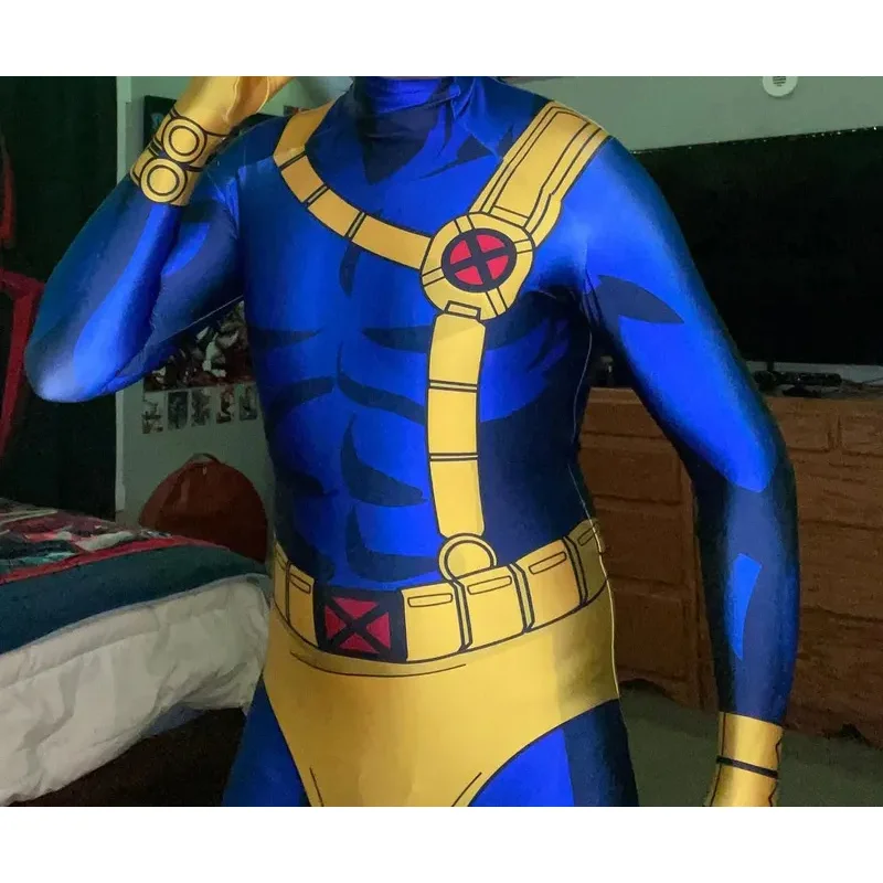 

Хэллоуин Cyclopse X-men 97, карнавальный костюм супергероя зентай, боди, комбинезоны для взрослых и детей без маски