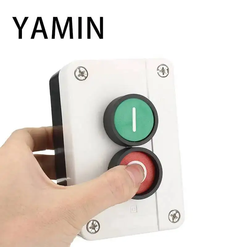 Push Button Station Switch With Box Momentary Reset Two Positions NO NC Remote Start Stop Motor Solenoid