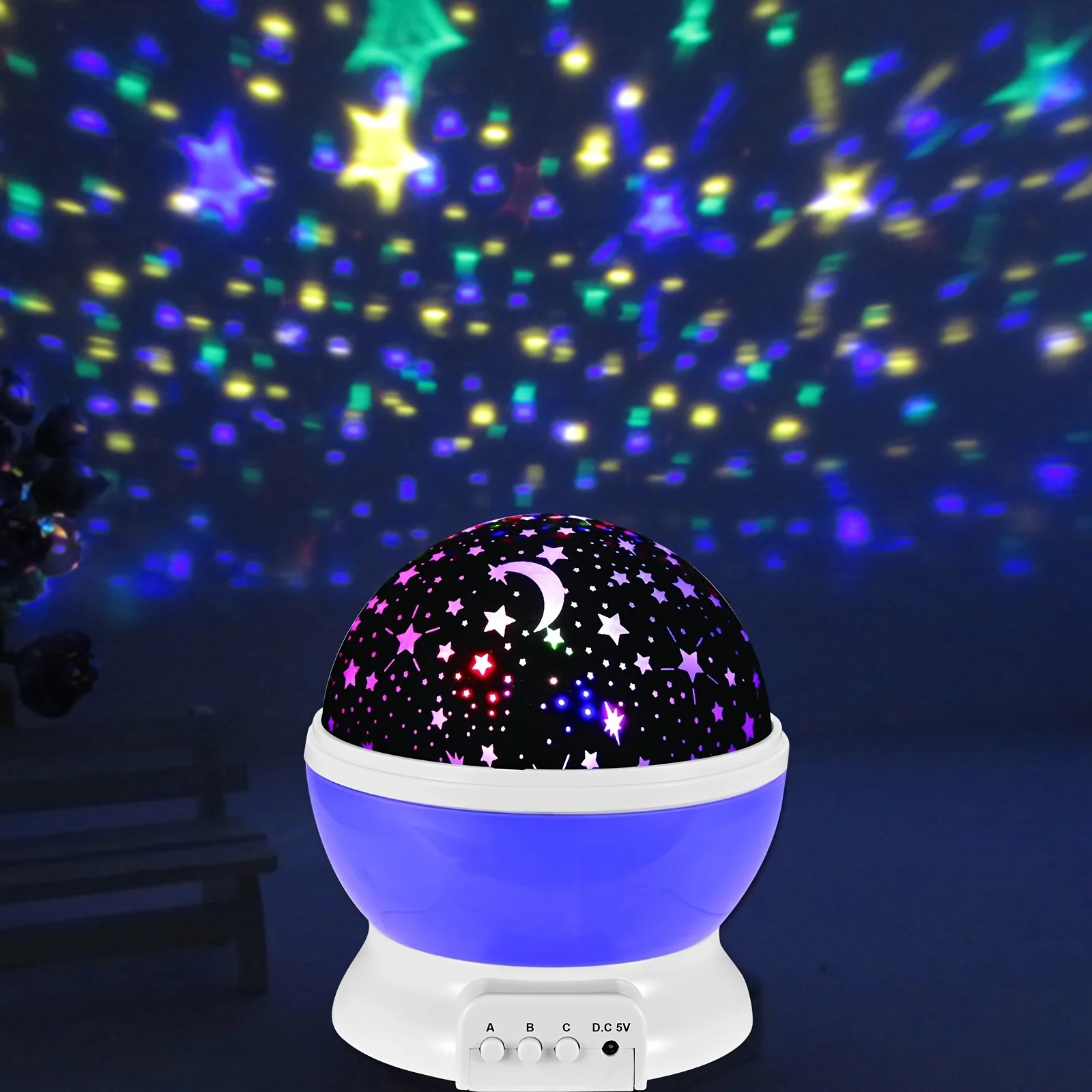 Star-Gazing Bedroom Night Light, Enchanting Rotating Starlight Projector, USB-Powered, Safe Low Voltage Decoration