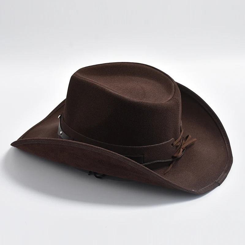 High Quality Leather Western Cowboy Hat Fashion Bull Head Decoration Gentleman Lady Cowgirl Jazz Caps Sombrero Hombre