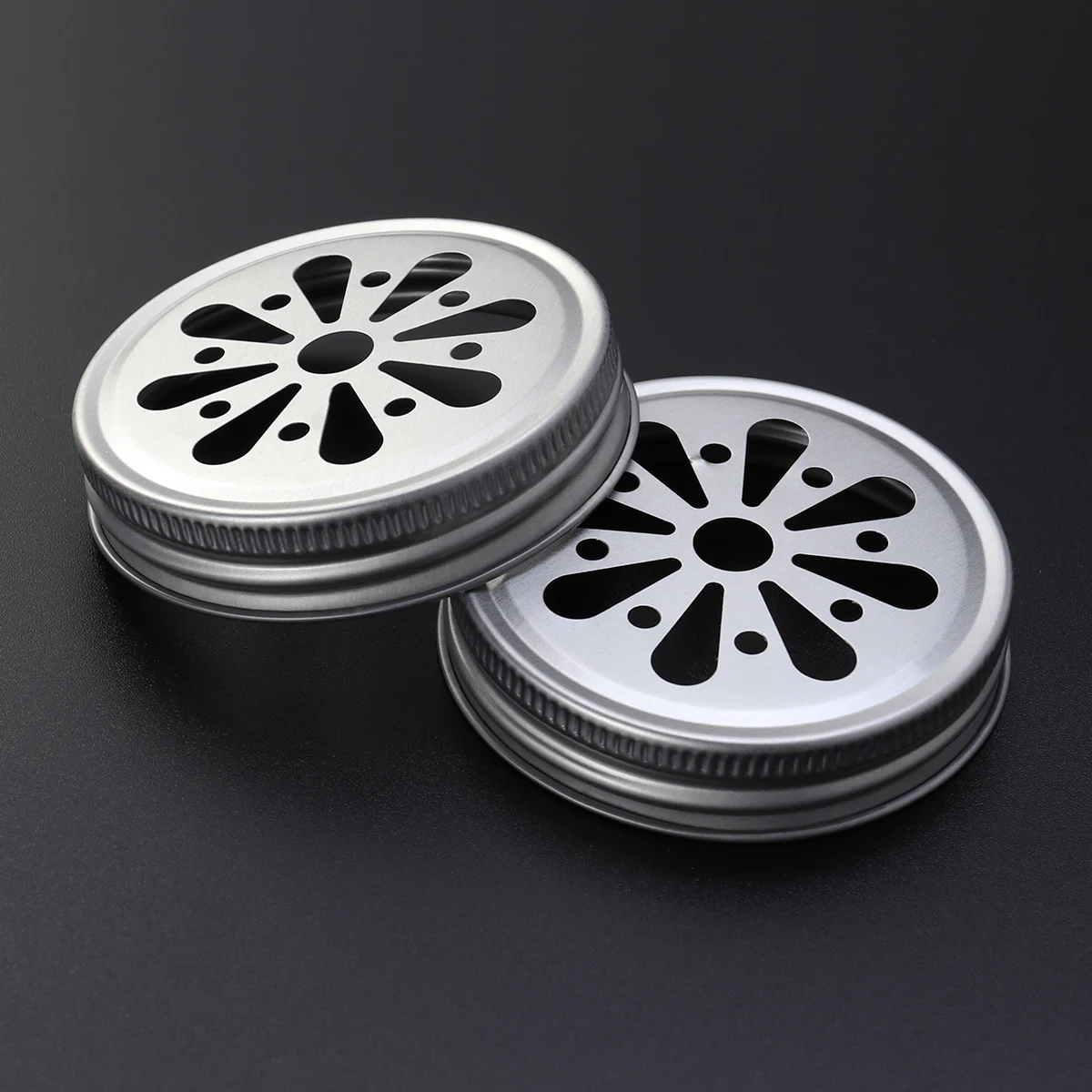 

12pcs Iron Mouth Hole Covers Metal Sealing Caps Wide Jar Lids Glass Bottle Tops Storage Containers Decorative Holes Dust