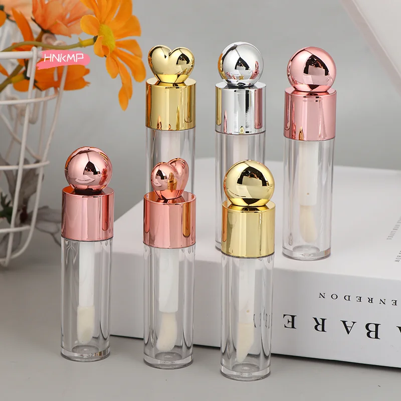 5ml gegalvaniseerde lipglossbuis met grote borstelkop transparant roze goud zilver dikke staaf lege fles voor lippencontainer