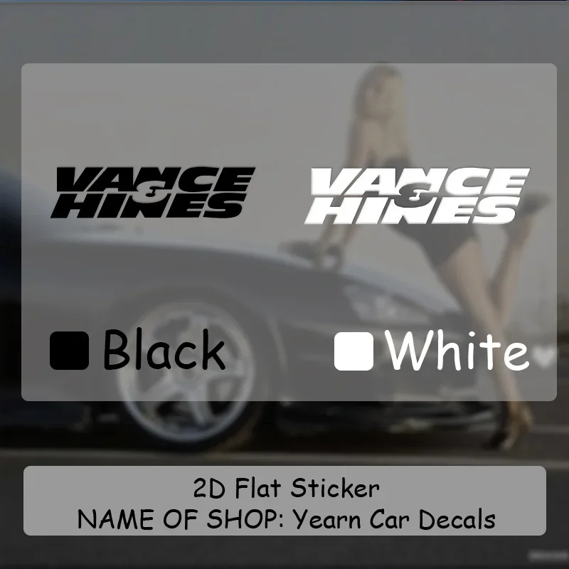 

1PC VANS & HINES Logo Sticker - Sleek & Bold Font Design,Transparent Vinyl Car Decal,Waterproof Racing Window/Bumper Sticker